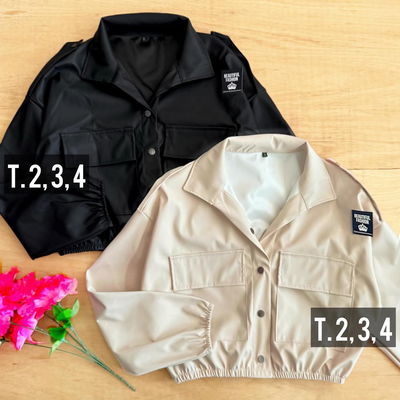 Campera engomada corta / Talle 2 al 4