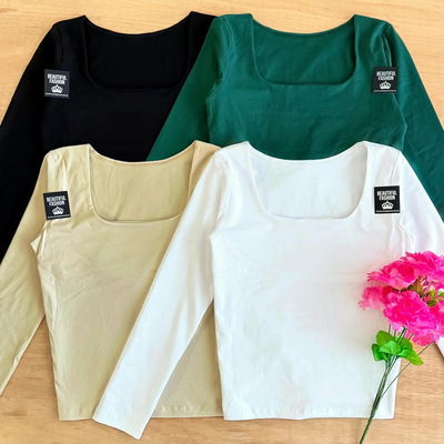 Remera ML escote cuadrado / Talle unico