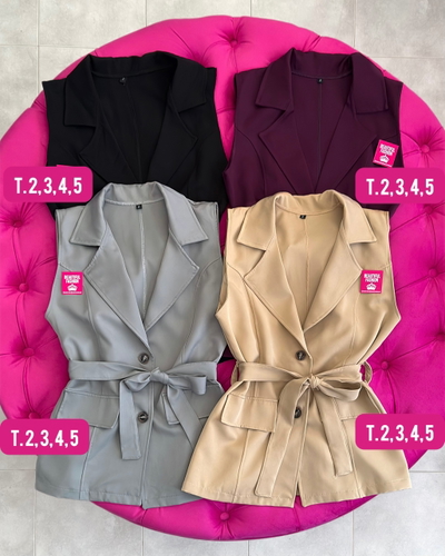 Chaleco sastrero con lazo / Talle 2 al 5