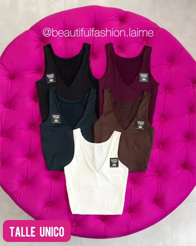 Musculosa en V / Talle unico / VERDE