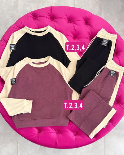 Conjunto combinado / Talle 3 / NEGRO