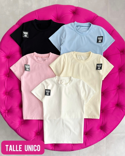 Remera MC básica larga / Talle unico / CREMA