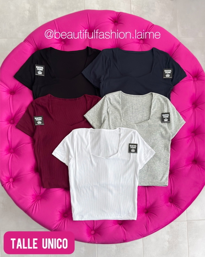 Remera MC escote corazon / Talle único 