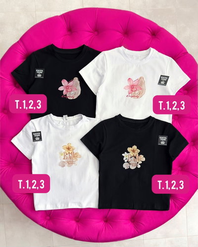 Baby tee Flor / Talle 1 al 3