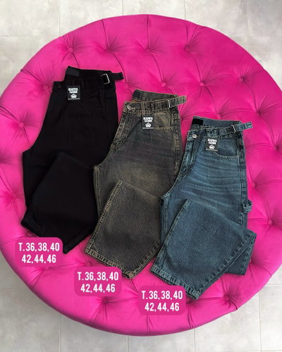 Jeans baggy con regulador / Talle 36 al 46