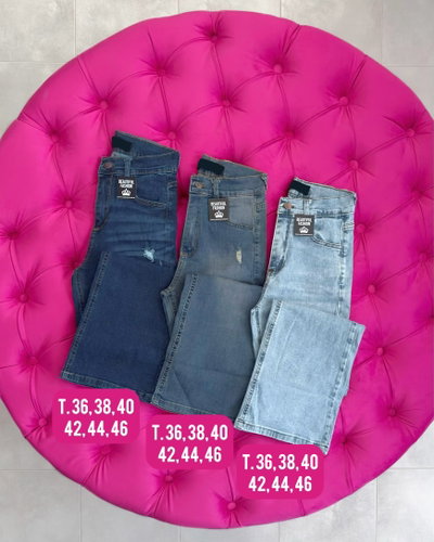Wide leg recto elastizado con roturas / Talle 36 al 46