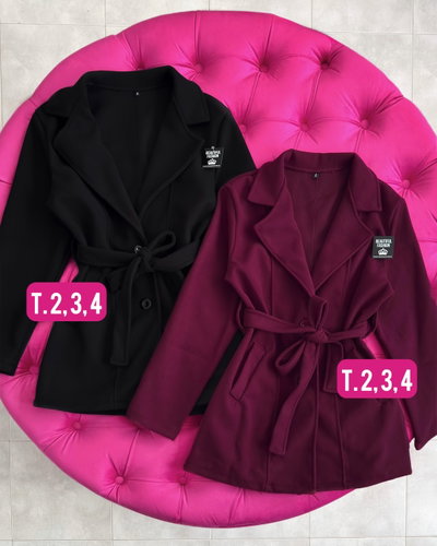 Saco de paño con lazo / Talle 2 al 4 / BORDO