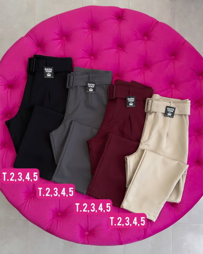 Pantalon sastrero con cinto / Talle 2 al 5