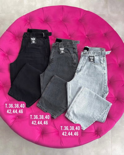Jeans baggy con regulador / Talle 36 al 46