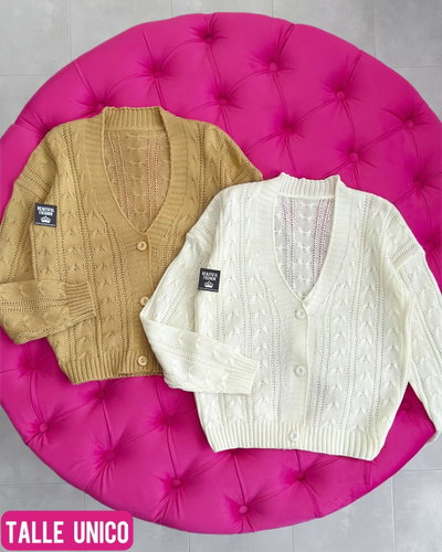 Sweater cardigan / Talle único / CAMEL