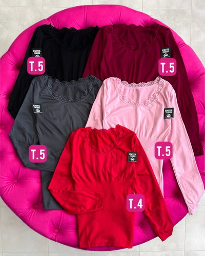 Remera ML térmica con faja / Talle 4 y 5