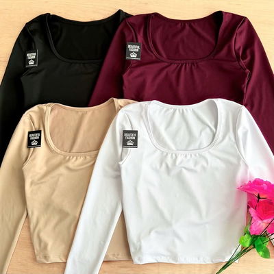 Remera ML escote cuadrado / Talle unico