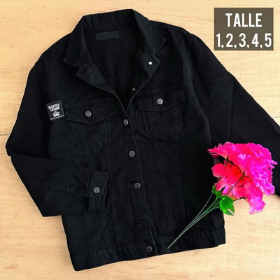Camperon de jeans negro / Talle 1 al 5