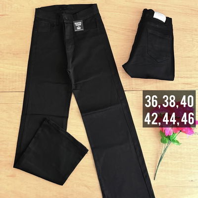 Wide leg negro elastizado / Talle 46