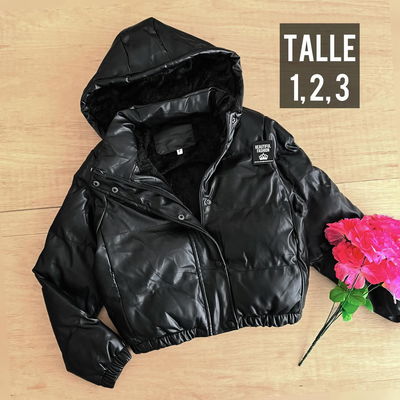 Campera puffer engomada / Talle 1 al 3