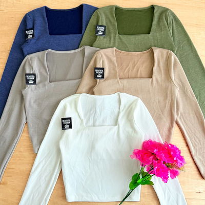 Remera ML escote cuadrado / Talle unico