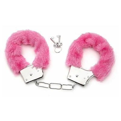 JUEGO DE ESPOSAS CON PELUCHE ROSAS 