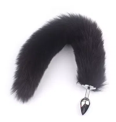 Plug anal Cola De Zorro De Acero Dilatador Negro