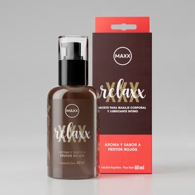ACEITE Y LUBRICANTE ÍNTIMO MAXX RELAXX FRUTOS ROJOS 60ml
