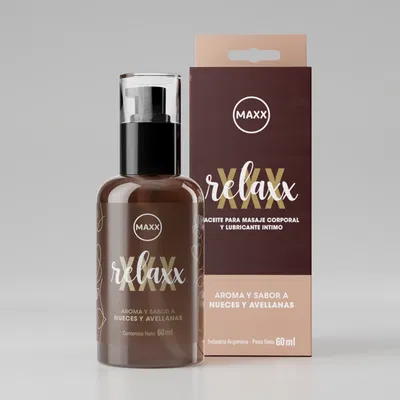 ACEITE Y LUBRICANTE ÍNTIMO MAXX RELAXX NUECES Y AVELLANAS 60ml