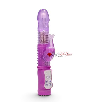 ✨ Vibrador Rotativo Rabbit Recargable USB – 8 Modos ✨ Violeta 💜