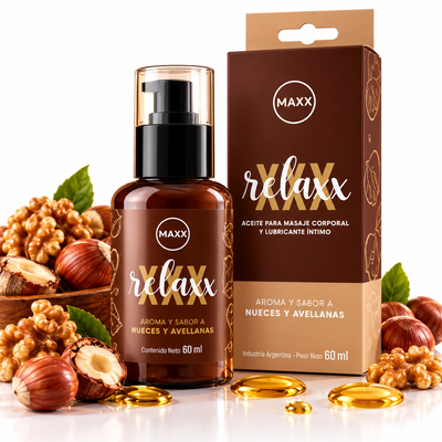 ACEITE Y LUBRICANTE ÍNTIMO RELAXX NUECES Y AVELLANAS 60ml