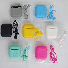 FUNDA PARA AIRPODS DE SILICONA CON SOGA (1 y 2 GEN)