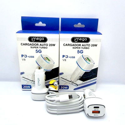CARGADOR DE AUTO USB-V8 TURBO