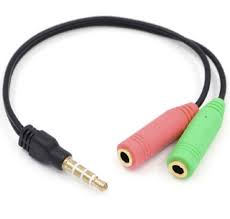 mini jack CABLE ADAPTADOR DE AUDIO/MICROFONO - AUXILIAR 3.5MM