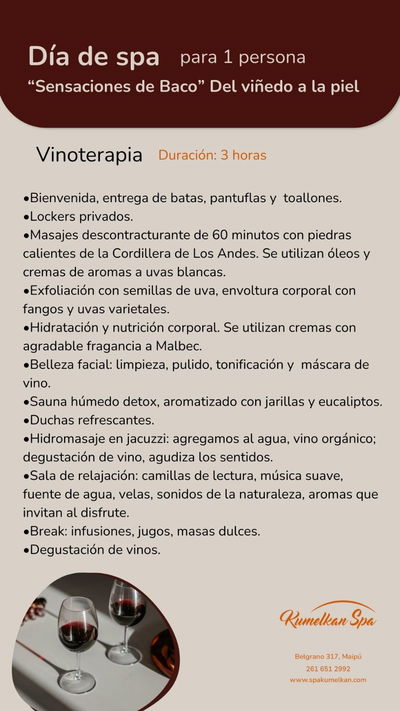 Día de SPA - para 1 persona- " Vinoterapia"