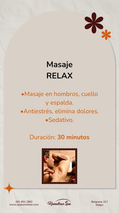 Masaje "Relax" 30 minutos