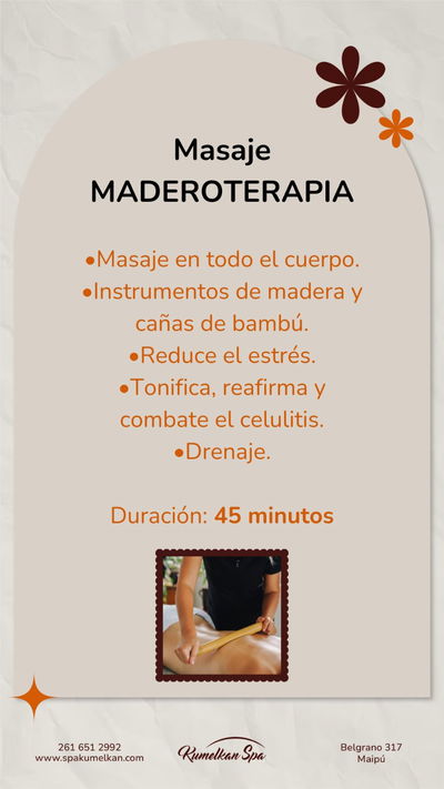 Masaje "MADEROTERAPIA (MODELADOR)