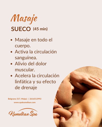 Masaje "Sueco" 45 minutos