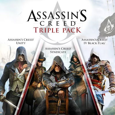 Assassin’s Creed Triple Pack: Black Flag, Unity, Syndicate PS4 primaria