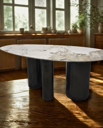 MESA DE COMEDOR OVAL ROCK SLAB