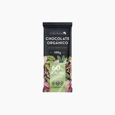 Chocolate Colonial 60% cacao Orgánico Sin TACC | 100gr