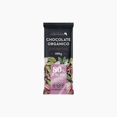Chocolate Colonial 80% cacao Orgánico Sin TACC | 100gr