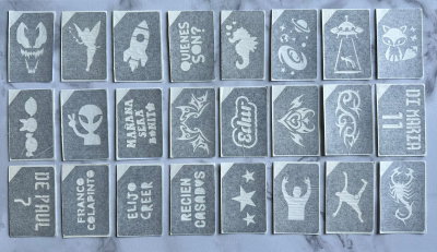  10 stencil adhesivos 9x6 cm