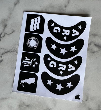 argentina mini plancha stencil adhesivo 