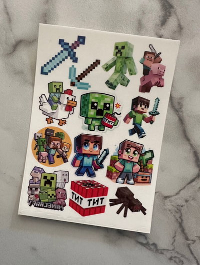  tatto temporal minecraft 10x15 cm