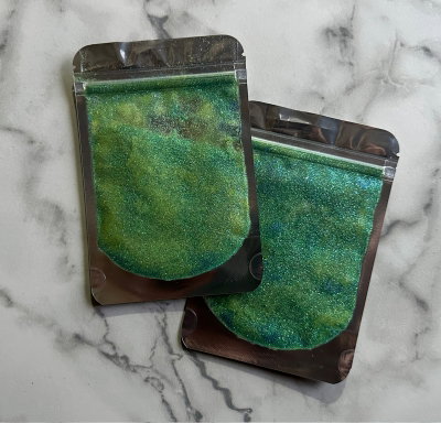 glitter verde tornasolado