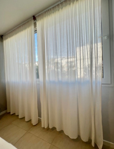 Cortinas de  dos paños 220x150 GASA ARRUGADA