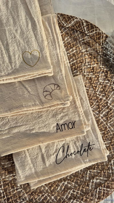 Set x4 servilletas estampadas 