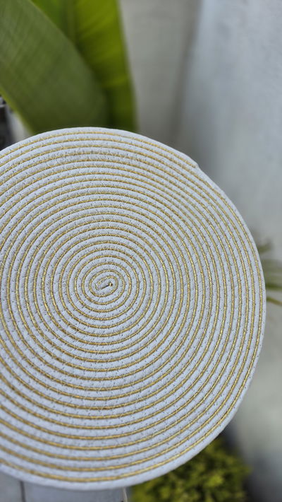 Individuales blanco con dorado 