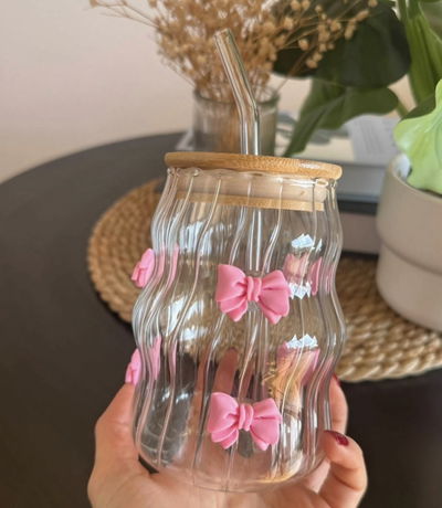 Vaso 6 moños con sorbete 🎀