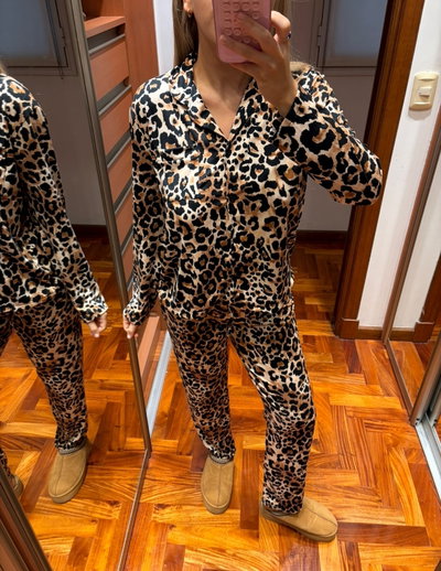 Pijama Camisero Animal Print 