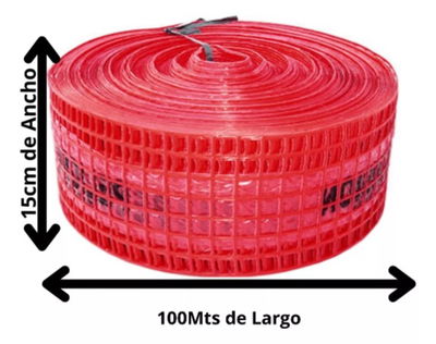 Malla Para Cable Subterraneo Roja Electricidad 15cmx100mts