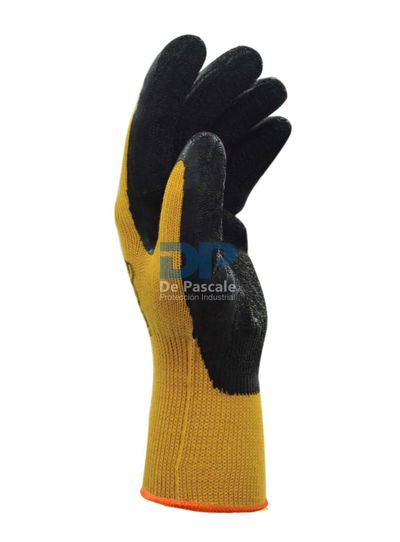 GUANTE TEJIDO S/COSTURA AMARILLO CUBIERTO EN LATEX RUGOSO-DPS