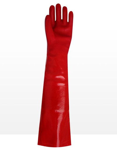 GUANTE PVC 70CM/ ROJO/SUPERLARGO