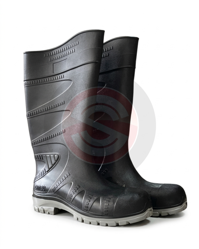Bota Industrial Lluvia Agua Pvc Ombu Con Puntera De Acero